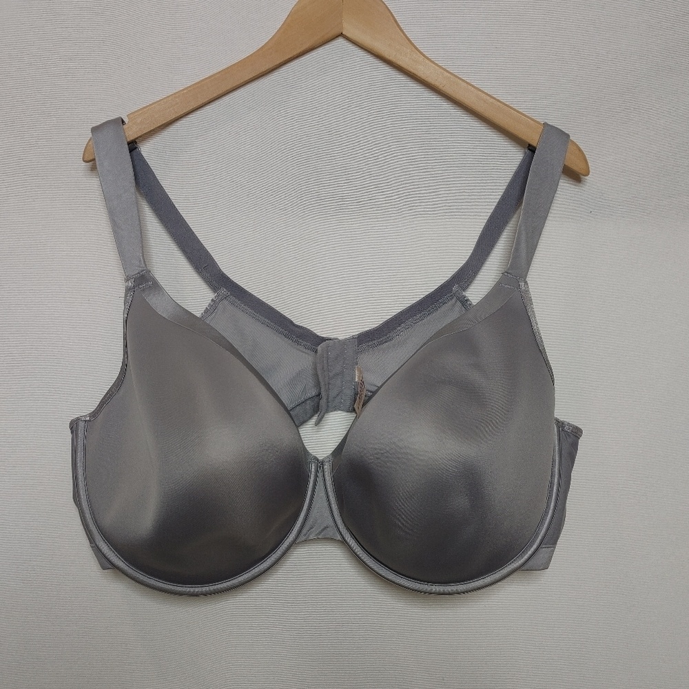 Cacique Lightly Lined Smooth Fullโ Coverage Bra Blue Gray Satin 46DDD DL11070682